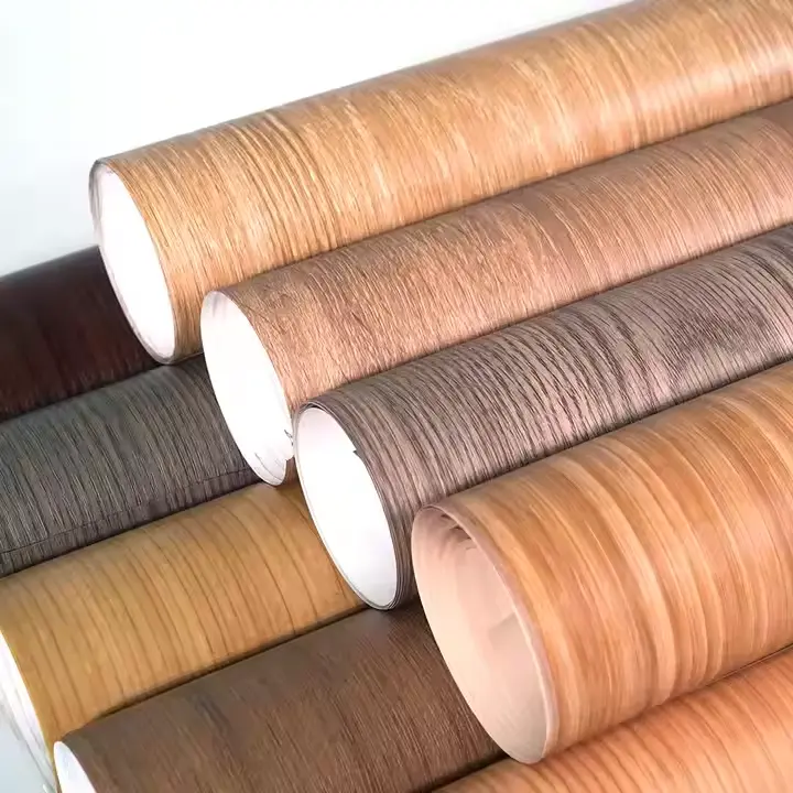 Athari ya Wood PVC PET PP mapambo jikoni vinyl filamu